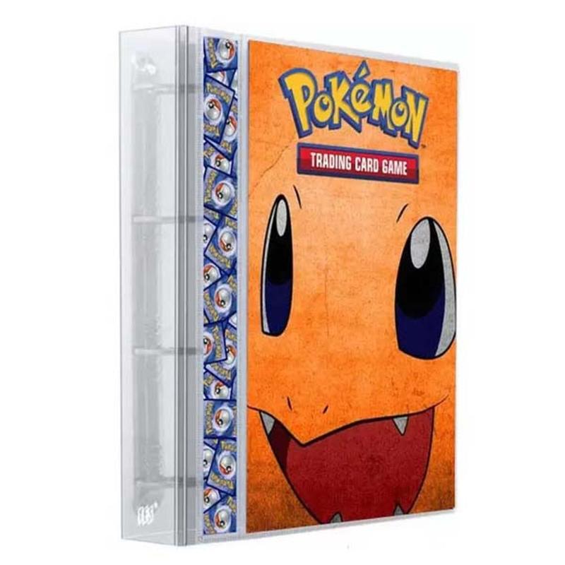 Pasta Fichário Álbum Cristal Cartas Cards Pokémon Charmander com